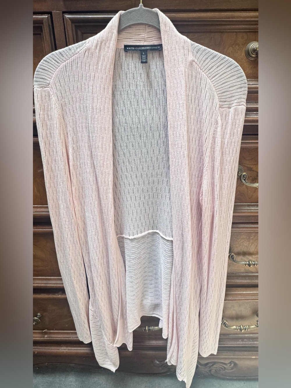 White House Black Market Blush Open-Front  Cardigan
